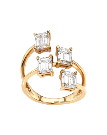 Emerald Cut Diamond Ring 2.28 Carat TW 18k Rose Gold GIA