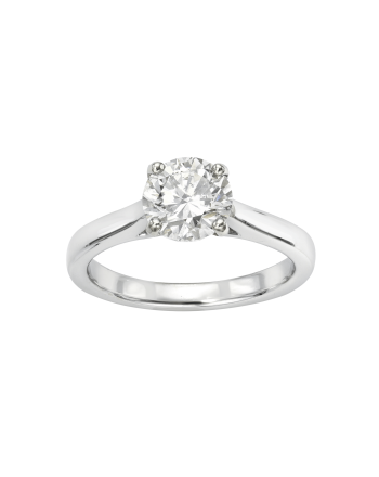 Solitaire Diamond Engagement Ring 1.30 Carat 14K White Gold