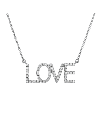 Love Diamond Pendant Necklace 18k White Gold